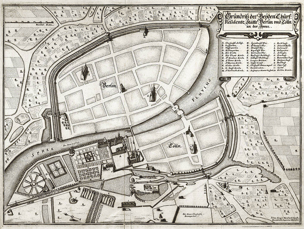 Plan der Doppelstadt Berlin-Coelln um 1650